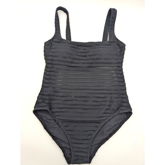 Lauren Ralph Lauren Women's Ottoman Mesh Square Neck One Piece Swimsuit Size 10 - Picture 2 of 14
